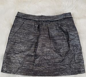 Gap Navy/Silver Metallic Tweed Mini Skirt 12